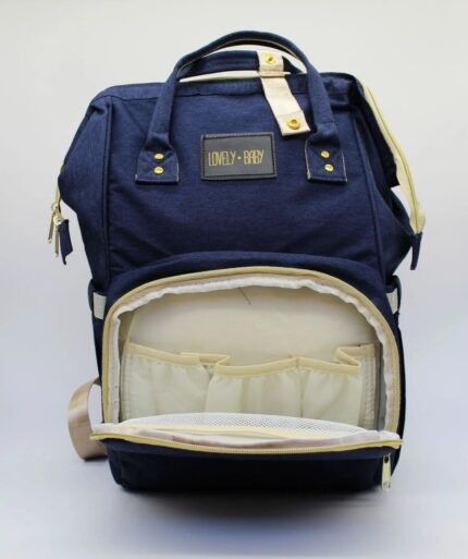Bolsa E Mochila De Maternidade Impermeavel Com Compartimento Térmico Azul Marinho/Rose Lovely Baby
