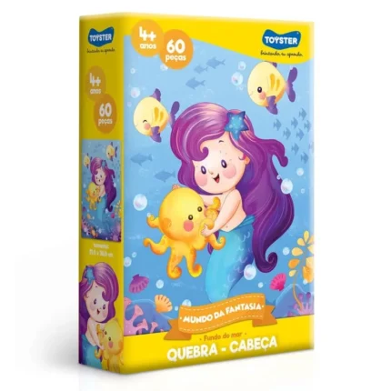 Quebra-Cabeça Mundo Da Fantasia Reino Fundo Do Mar Com 60 Peças Toyster