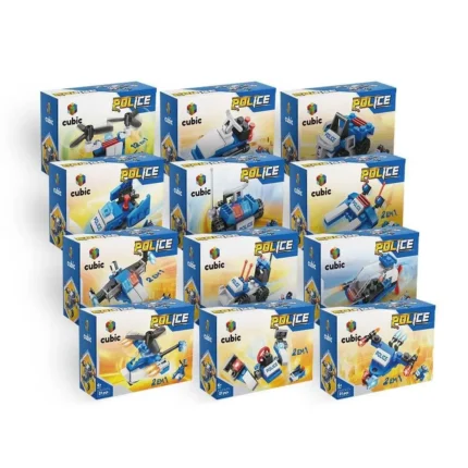 Blocos de Montar  Minifiguras 12 em 1 Police Cubic Sortidos