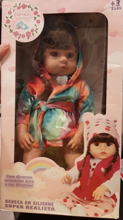 BRINQUEDO - BONECA REBORN SAÍDA DE BANHO UNICÓRNIO