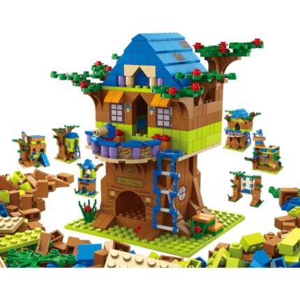 BLOCOS DE MONTAR CASA NA ARVORE - KIT 1000 PECAS 6 EM 1