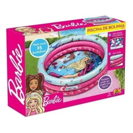 F0000-3 BARBIE - PISCINA DE BOLINHAS INFLAVEL COM 25 BOLINHAS