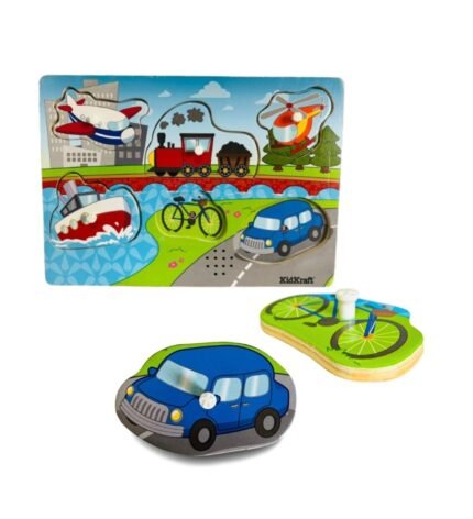 Jogo Quebra-Cabeça De Transporte com Som - 6 Peças